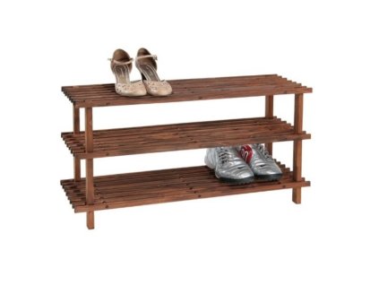 Tamni stalak za obuću na tri kata - 77 x 26 x 40 cm