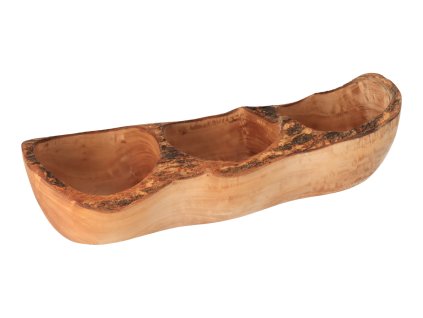 Trodijelna posudica od maslinovog drveta