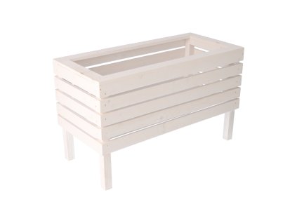 Velika drvena škrinja na nogicama - bijela