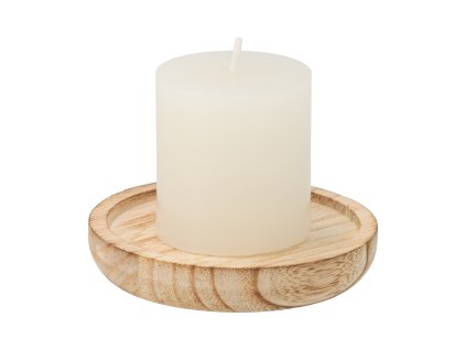 Mirisna svijeća s drvenim postoljem - vanilija