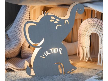 Dječja zidna svjetiljka s imenom - slon