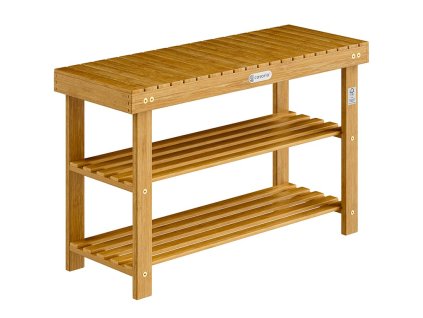 Stalak za cipele od akacije s klupom 90 x 33 x 46 cm