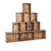 Drveni paljeni sanduci biblioteka 180 x 160 x 24 cm
