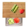 Drvena daska za rezanje bambus sa spremnikom od nehrđajućeg čelika