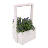 Mala drvena tegla za cvijeće s ručkom - bijela
