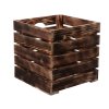 Drvena gajba od paljenog drveta 30 x 30 x 30 cm