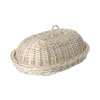 Pletena košarica za pecivo s poklopcem bijela
