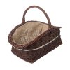 Pletena košara za drvo tamna ukrašena