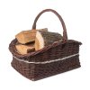 Pletena košara za drvo tamna ukrašena