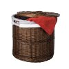 Pletena košara za rublje tamna s poklopcem