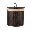 Pletena košara za rublje Vera tamna opšivena
