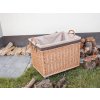 Prirodna pletena košara za drva opšivena - na kotače