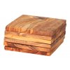 Set od 6 četvrtastih podmetača od maslinovog drva