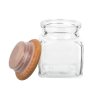 Staklena posuda za začine - drvena 120 ml