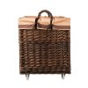 Pletena košara za drva tamna opšivena - na kotačima
