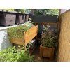 56698 2 vyvyseny dreveny truhlik s polici 80 cm borovice