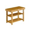 Stalak za cipele od akacije s klupom 70 x 33 x 46 cm