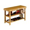 Stalak za cipele od akacije s klupom 90 x 33 x 46 cm